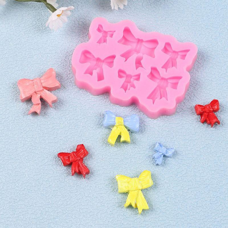 Силиконовый молд Бантики 80 на 60 мм розовый Киев - изображение 4