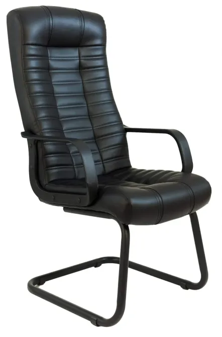 Офисное Конференционное Кресло Richman Atlant Кожа Комбо Lux CF Черный Днепр - изображение 1