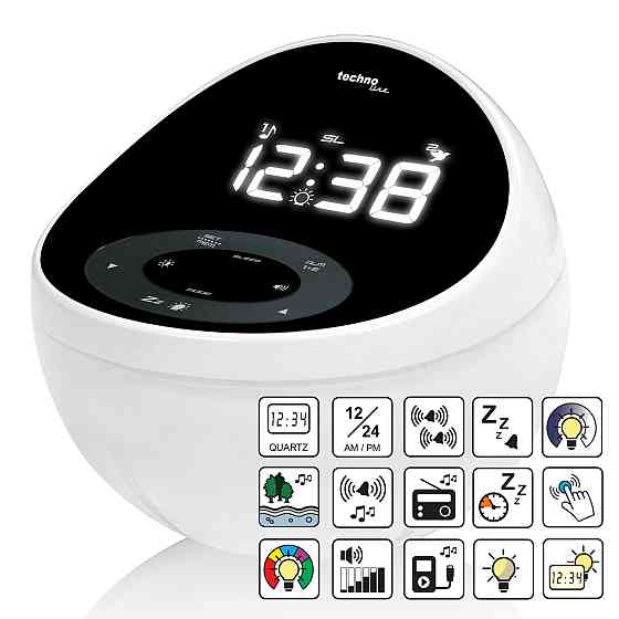 Часы настольные с радио Technoline WT500 Black/White (WT500) Винница