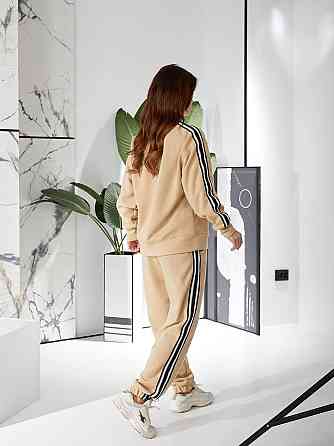 Женский стильный трендовый костюм двойка турецкая двухсторонняя ангора Бежевий, 42/46 Одесса