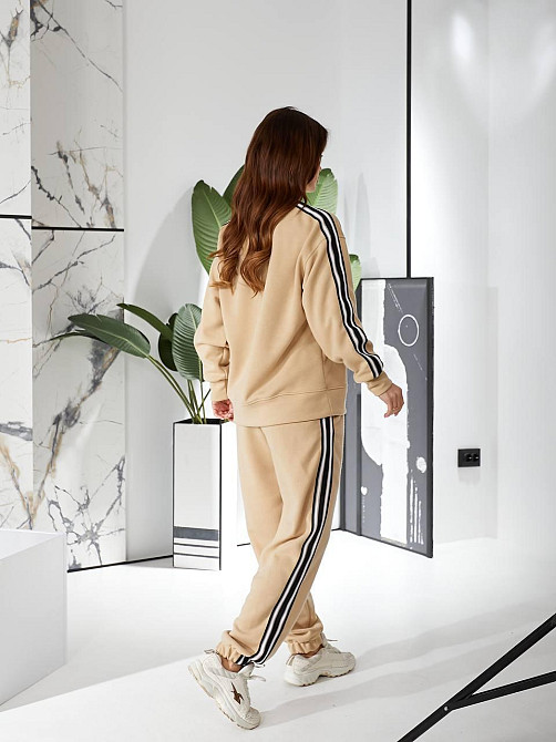 Женский стильный трендовый костюм двойка турецкая двухсторонняя ангора Бежевий, 42/46 Одесса - изображение 3