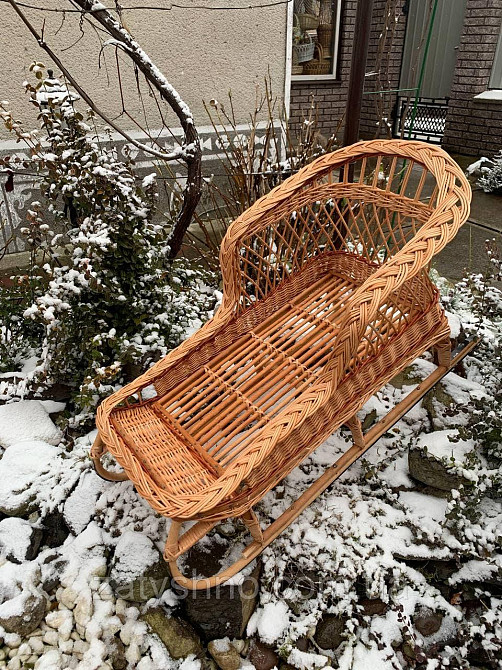 Санки плетеные с металлическим низом, на подарок Киев - изображение 6
