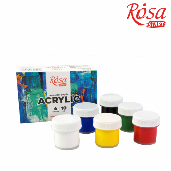 Набор акриловых красок COLOR 6×10мл ROSA START Киев