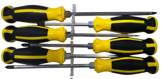 HK-311 Набір ударних силових викруток 6 шт Cr-V, PH2, посилений наконечник, під молоток Одеса