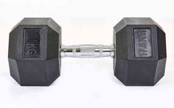 Гантель 17.5 кг цельная шестигранная гексагональная Zelart Киев