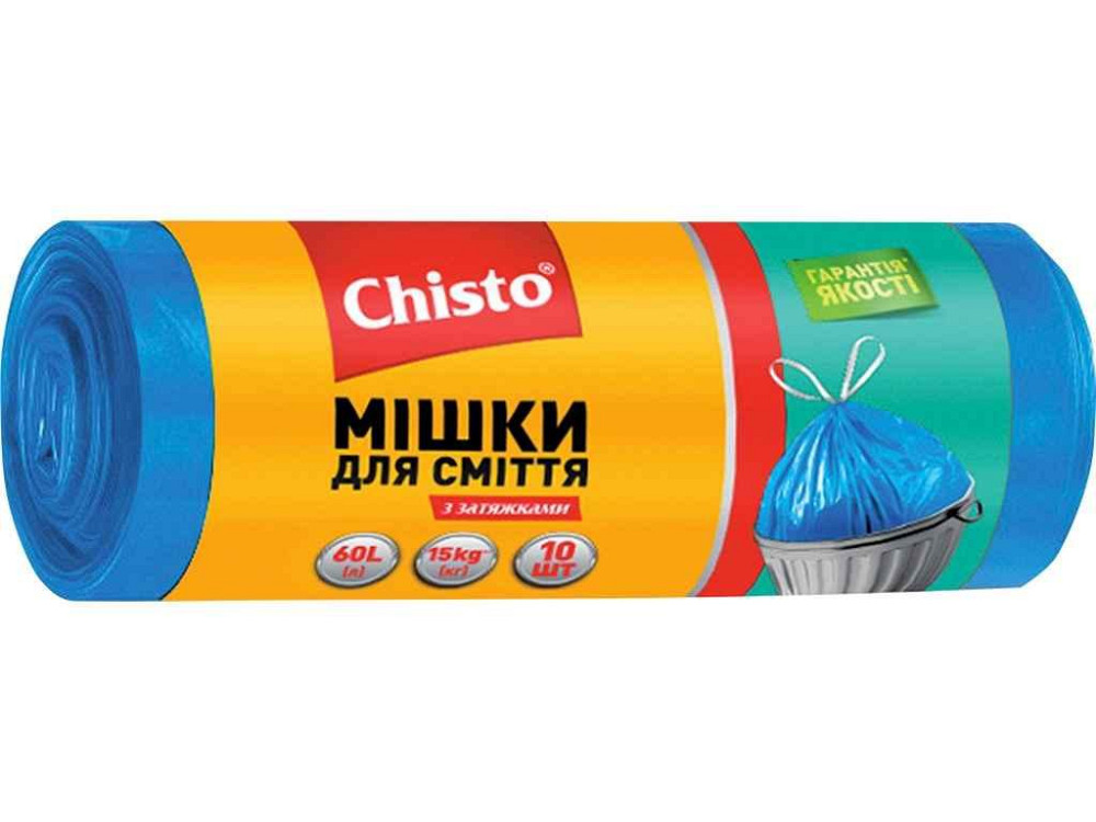 Пакети д/сміття з затяжкою 60л*10шт ТМ Chisto   Solmir Київ - фото 1
