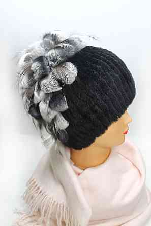 Меховая шапка женская водопад Rex Кристина Черный Харьков