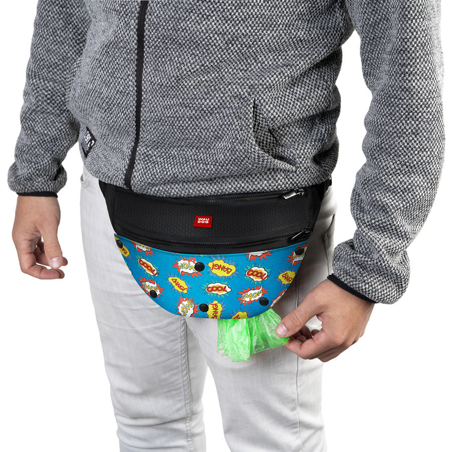 Поясна сумка-бананка WAUDOG Textile для корму та аксессуарів, малюнок "ВАУ", розмір 33*17*10 см Вінниця - фото 4