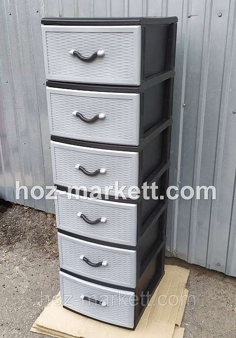 Комод пластиковый Стиль тумба серый на 6 ящиков Украина Харьков - изображение 3