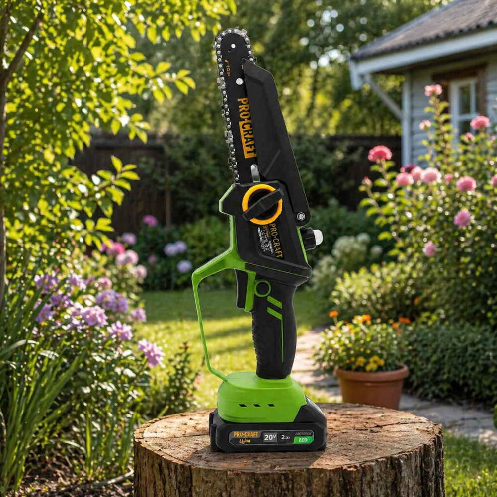 Акумуляторна міні ланцюгова пила Procraft PKA-46,Безщіткова акумуляторна міні пила ланцюгова 1 АКБ  20 В  Li-Ion Львів - фото 1