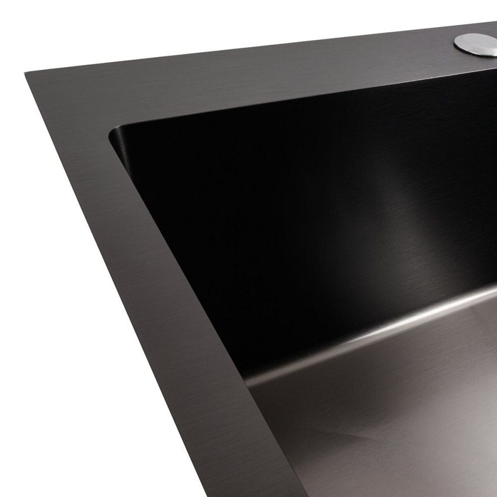 VALESO Кухонна мийка чорна 60*50 PVD VALESO Handmade (сифон круглий, 3,0/0,8) Коломия - фото 14