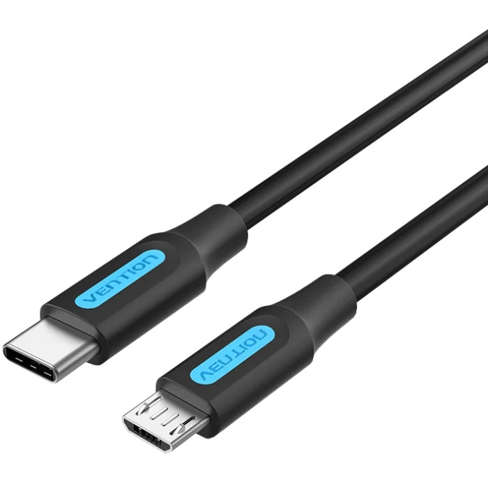 Кабель USB 2.0 Type-C M - Micro USB M 1.5м 10W Black Vention Вінниця - фото 1