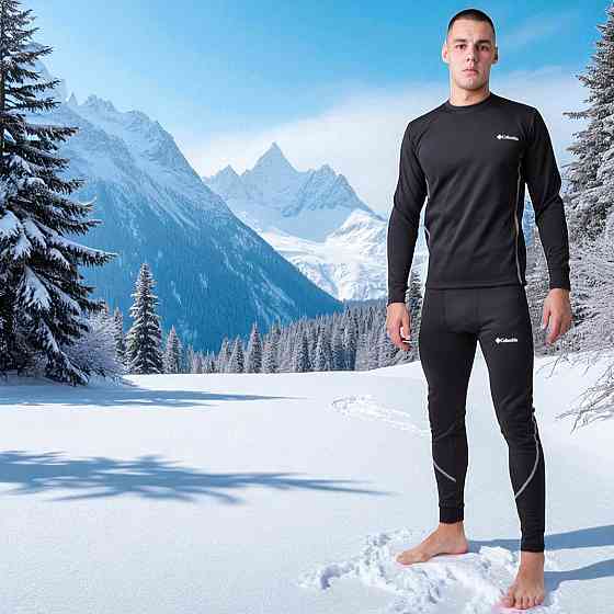 Чоловіча термобілизна Columbia ,комплект чоловічої термобілизни колумбія чорного кольору флісова зимова тепла Львів