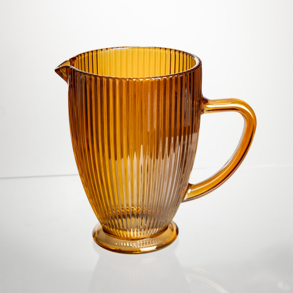 Глечик скляний для напоїв 1,2 л фігурний Бурштиновий HP-19-213 Коломыя - изображение 1