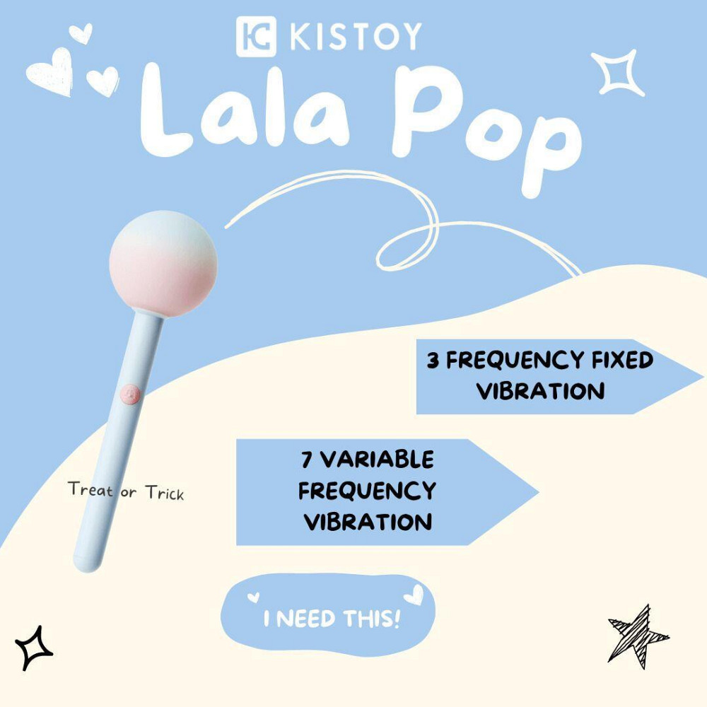 Вібратор-цукерка на паличці KISTOY Lala Pop, 2 мотори, маска на очі в комплекті Sex Aura Київ - фото 3