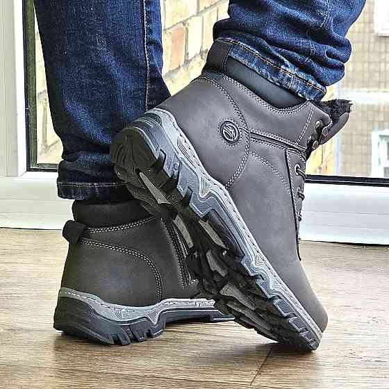 Черевики Зимові Чоловічі Кросівки на Хутрі Сірі Зима Хутро (розміри: 40,41,42,43,44,45) Відео Огляд Дніпро