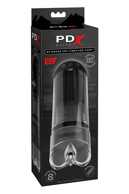 Вибропомпа вакуумная Pipedream PDX Elite черная, 17.8 см Sex Aura Киев - изображение 5