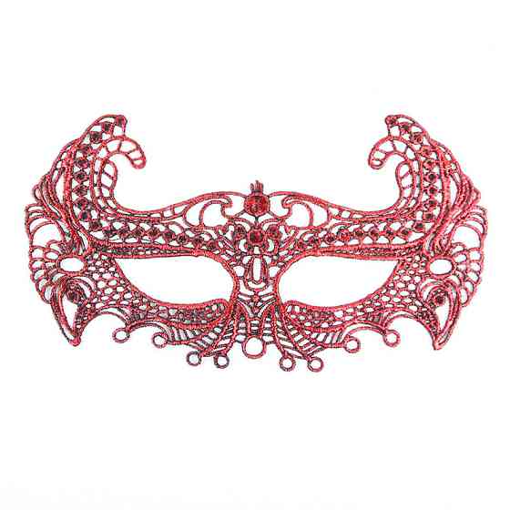 Маска венеціанського карнавалу святкова 23 на 11 см червоний Київ