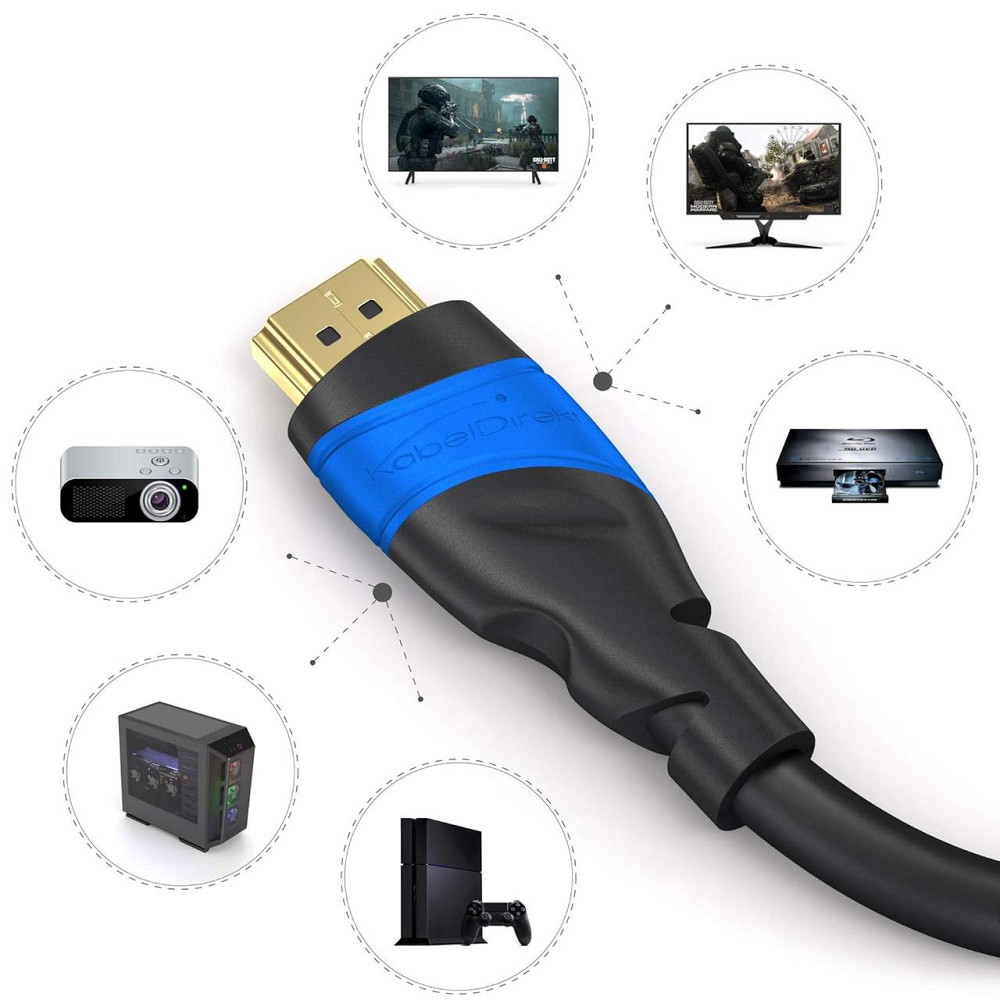 KabelDirekt HDMI кабель 2 шт 3 м 8K@60Hz 4K@120Hz High Speed с Ethernet для PS5 Xbox Series Switch Blu‑ray Киев - изображение 6