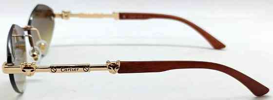 Брендовые женские очки линзы коричнево зеленые в золотом металле ромбы. Киев