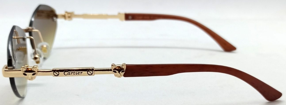 Брендовые женские очки линзы коричнево зеленые в золотом металле ромбы. Киев - изображение 4