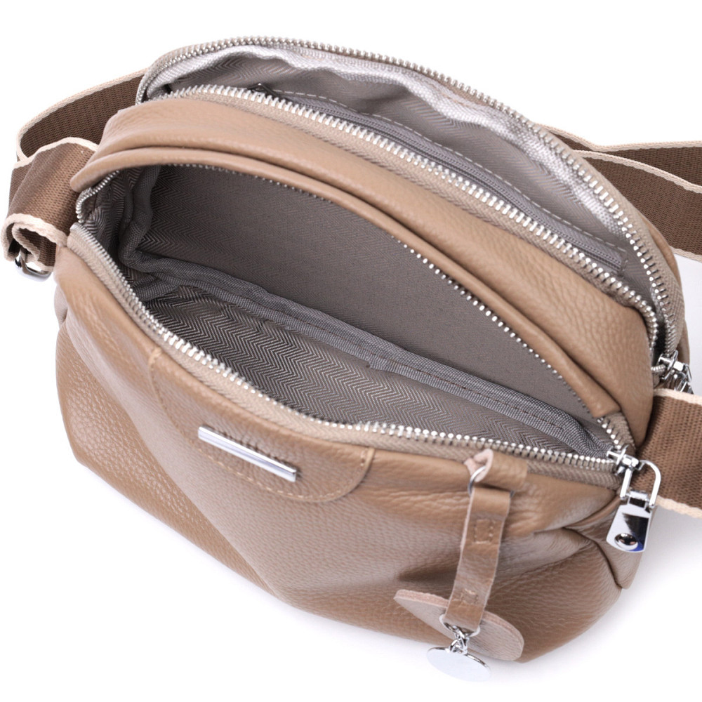 Сумка на кожен день із двома відділеннями з натуральної шкіри Vintage 22594 Бежевий Київ - фото 10