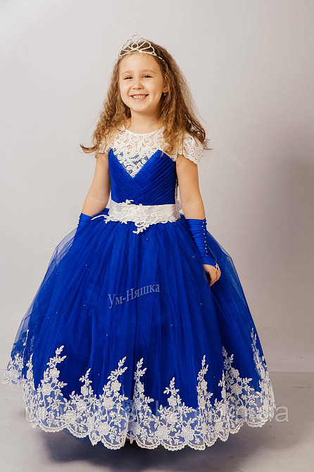 Длинное нарядное платье Кружево-крылышки на 6-8 лет Кривой Рог - изображение 2