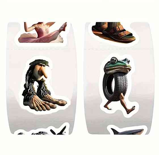 Набір паперових наклейок 500 шт «Тунг Тунг Сахур» – кумедні персонажі, 8 дизайнів Київ