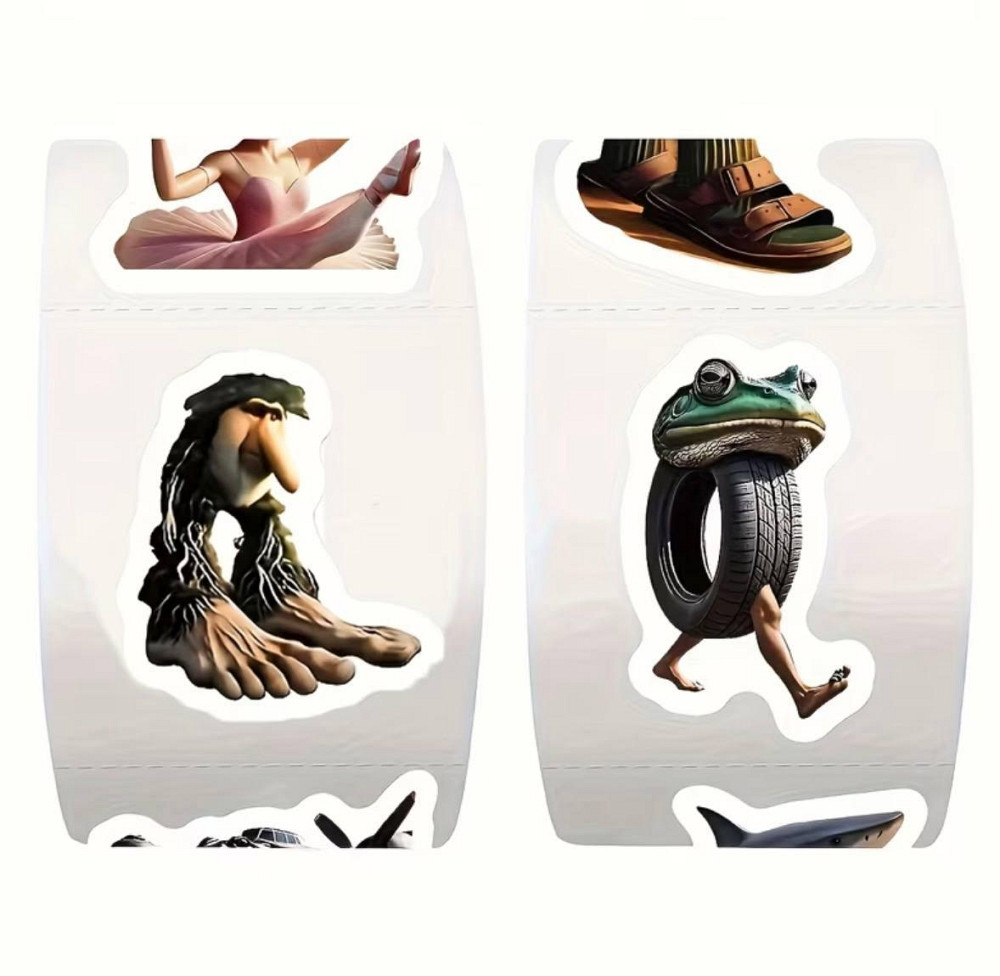 Набір паперових наклейок 500 шт «Тунг Тунг Сахур» – кумедні персонажі, 8 дизайнів Київ - фото 2