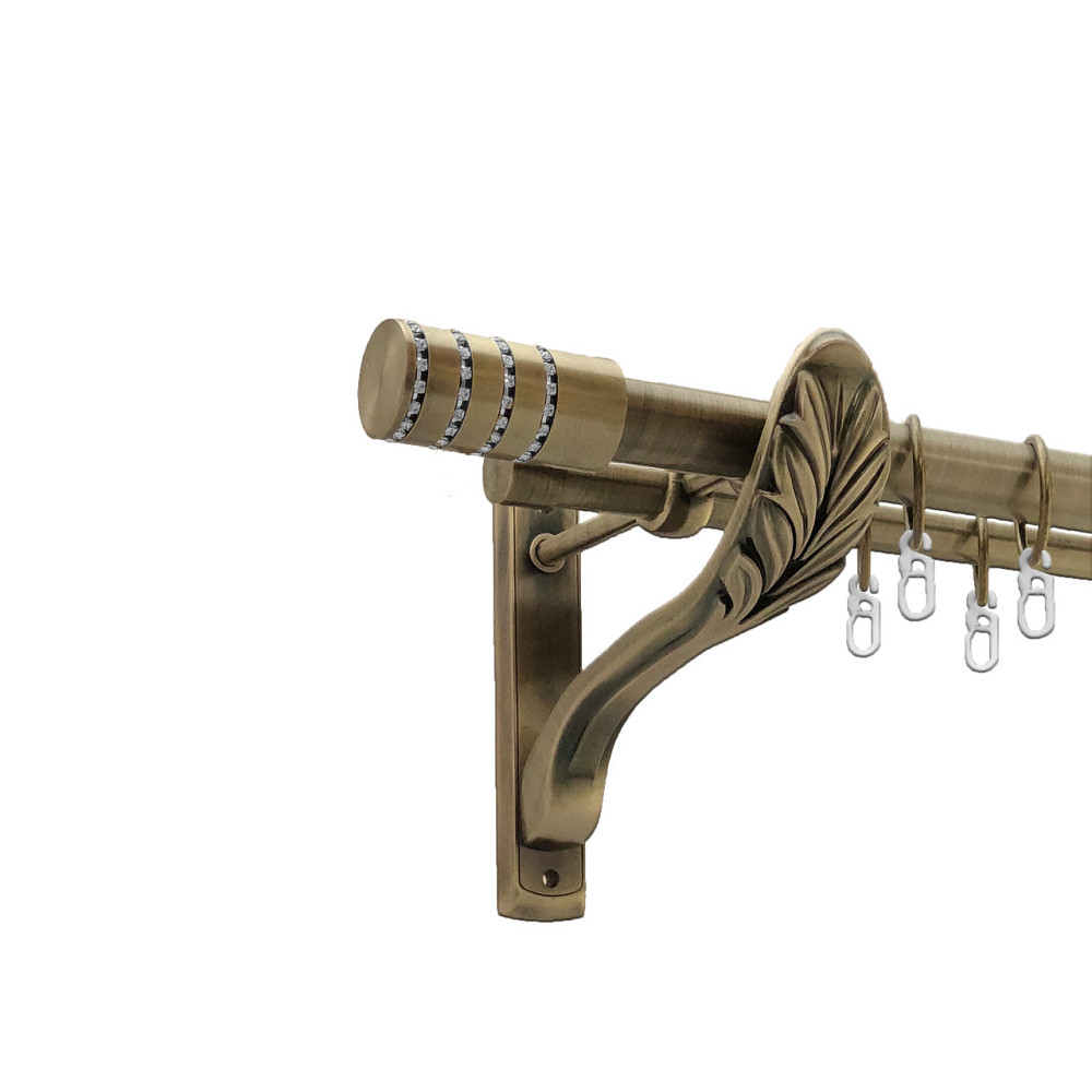 Карниз Orvit Барамелла металевий дворядний ретро Антик 25\19 мм 160 см (4301638) Львів - фото 1