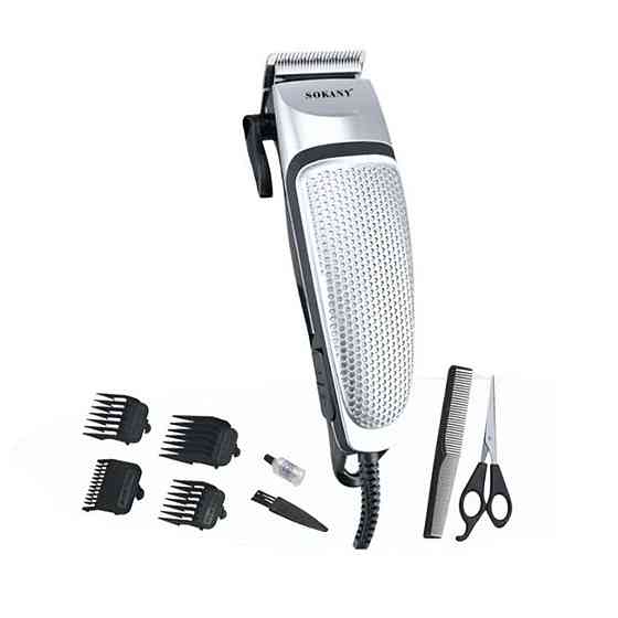 Машинка для стрижки волосся Sokany SK-4643 електрична універсальна 4 насадки Срібляста Коломыя
