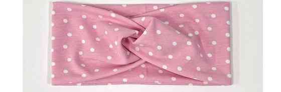 Пов'язка для дівчинки яскраво-рожева в горох Київ