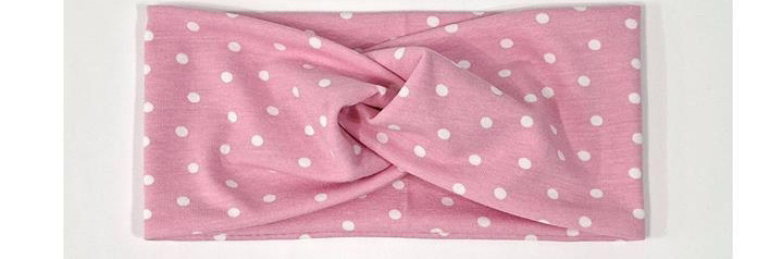 Пов'язка для дівчинки яскраво-рожева в горох Київ - фото 1