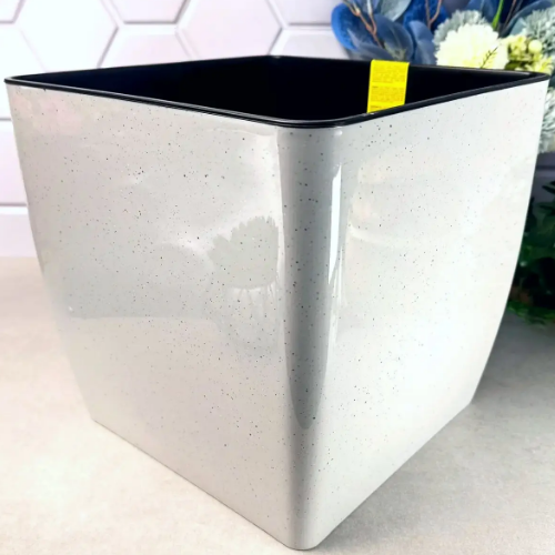 Вазон Квадро 16*16*15,5мм низький Stone (світлий бетон) Алеана Житомир - фото 1