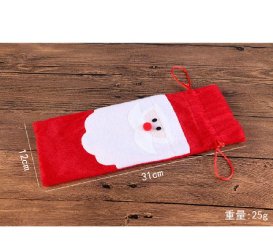 Новогодний чехол на бутылку Дед Мороз 31 на 12 см разноцветный Киев - изображение 5