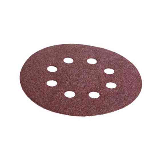 Круг наждаковий на липучці з отворами 125 мм, папір клас С, щільність 140 г/м², К80, 5 од. INTERTOOL BT-0585 Київ