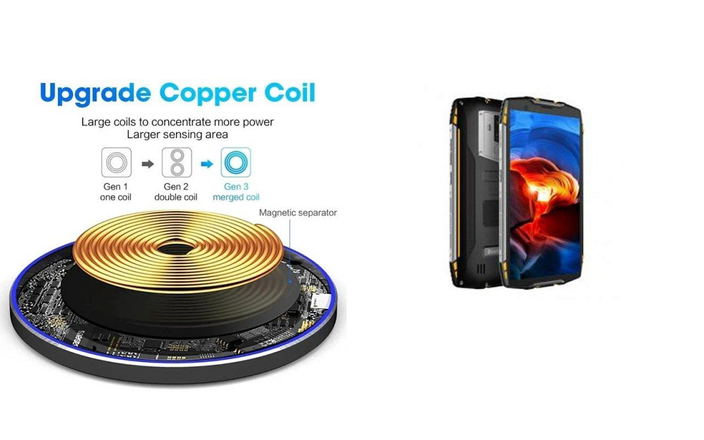 Бездротовий зарядний пристрій Copper до 30W для Blackview BV9600, BV9600E, BV9600 Plus, BV9600 Pro, USB-C, LED Київ - фото 2