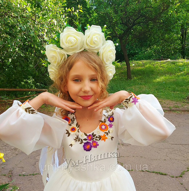 Айвори веночек Ободок обруч с цветами сценический айвори с лентами Кривой Рог - изображение 3