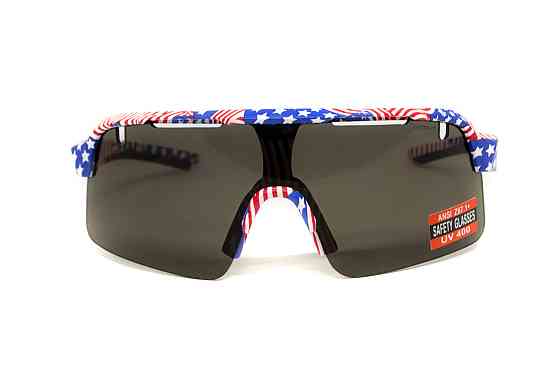Окуляри захисні Global Vision Holeshot USA Flag (gray), сірі в оправі прапор США Запоріжжя
