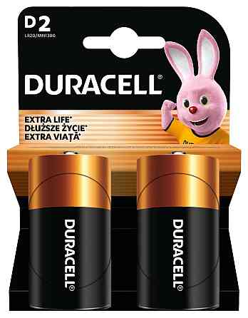 Лужні батарейки Duracell D, 2 шт. (6409611) Київ