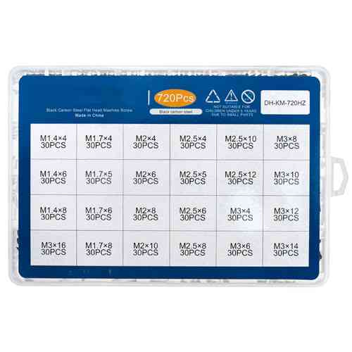 Гвинти мікрогвинти потайні для ноутбуків M1.4 М1.7 М2 М2.5 M3, 720шт, набір Вінниця