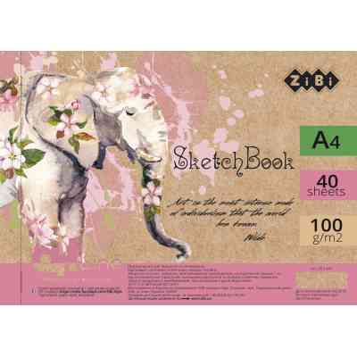 Альбом для малювання ZiBi А4, Скетчбук ART Line 40 аркушів, пружина білий блок (ZB.1487) Вінниця