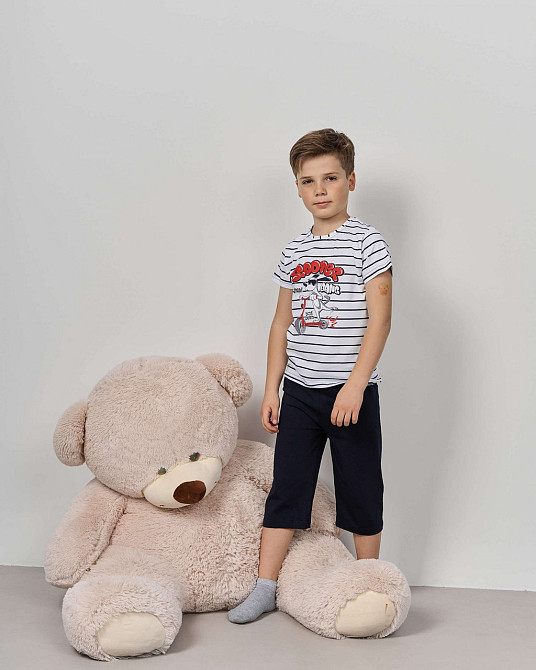 Комплект з капрі для хлопчика Tom John - Смужки Scooter 89156 3-5, Білий Київ - фото 1