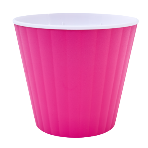 Вазон Ібіс з подвійним дном 17,9*14,7см темно-рожевий/білий Алеана Житомир