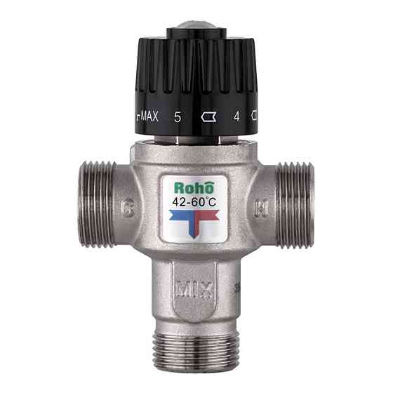 Клапан змішувальний Roho R1208-075 - 3/4" ЗР термостатичний (42-60*C) (RO1023) Київ