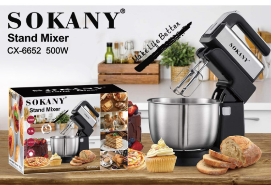 Стационарный миксер CX-6652 500 Вт, 5 скоростей, кухонный миксер для взбивания, смешивания и теста Одесса