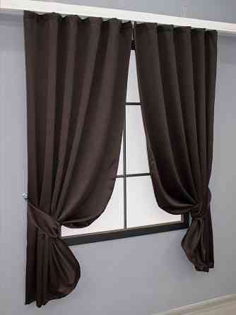 Комплект коротких штор VR-Textil Блэкаут Midnight № 1678ш Венге 140х170 см 2 шт (35-0325) Киев