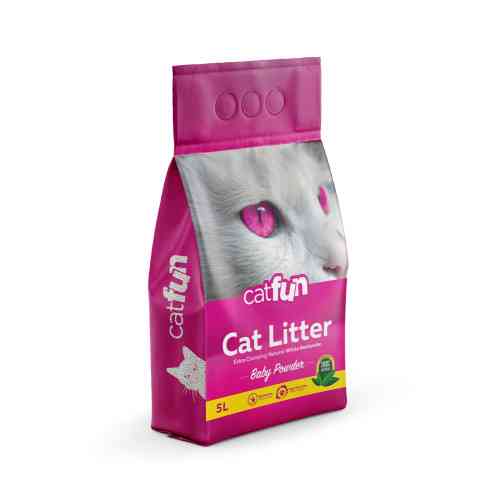 Наполнитель Catfun для кошачьих туалетов бентонитовый с ароматом детской присыпки 5 л. Киев
