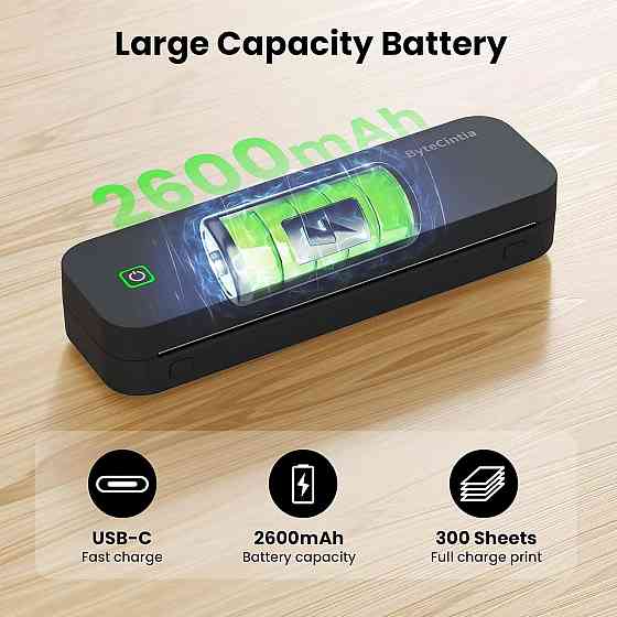 Портативный термопринтер Bluetooth A4 бесчернильный принтер для термобумаги для смартфона ноутбука Android iOS Киев