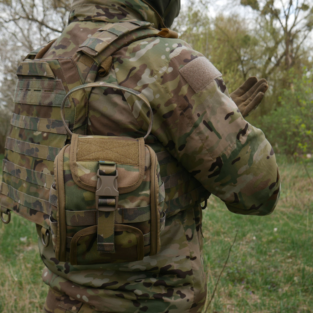 Подсумок-аптечка (быстрый сброс) Kiborg GU Cordura Multicam. Медицинский подсумок на пояс, тактическая аптечка Киев - изображение 7